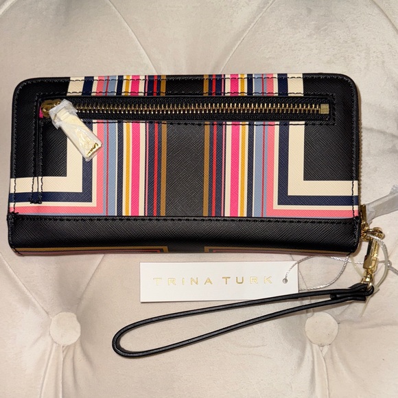 Trina Turk Multicolor Striped Wristlet Wallet NWT - Picture 2 of 4